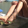 Sunny legs & shiny wedges